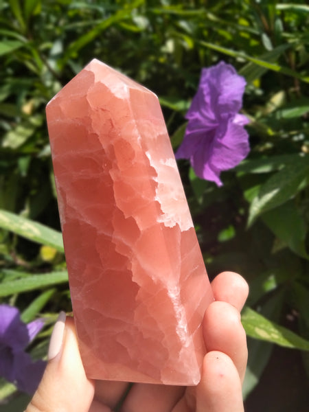 Rose Calcite Tower