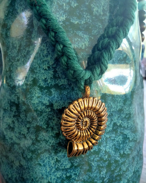 Mermaid Hemp Necklace with Shell pendant by Peacemade