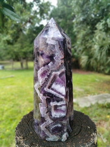 Amethyst Tower Chevron Druzy