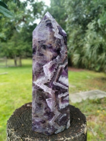 Amethyst Tower Chevron Druzy