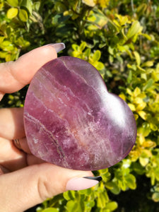 Purple & Yttrium Fluorite Crystal Heart