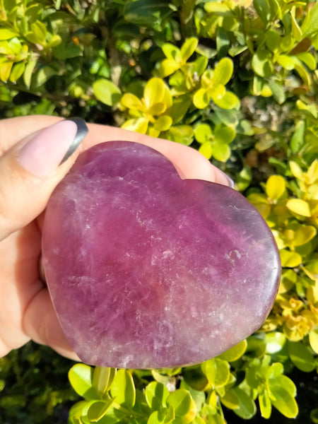 Purple & Yttrium Fluorite Crystal Heart