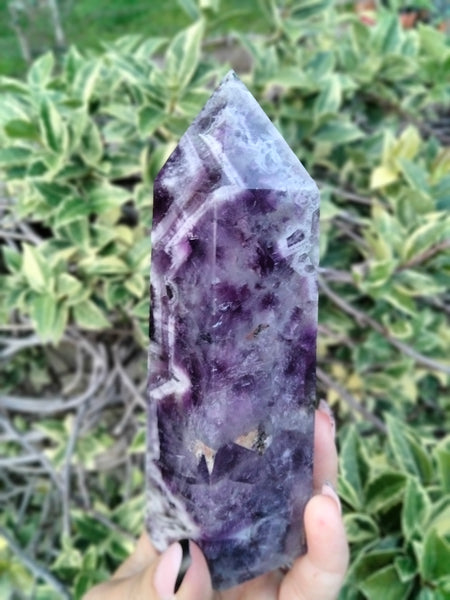 Amethyst Tower Chevron Druzy Dark Blotches