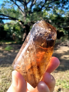 Citrine & Smokey Quartz phantoms, rainbows, freeform