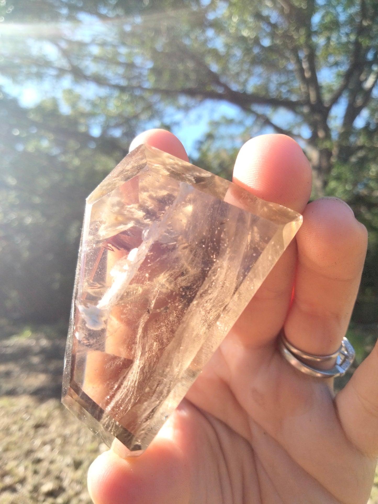 Smokey Quartz phantoms, rainbows, Freeform