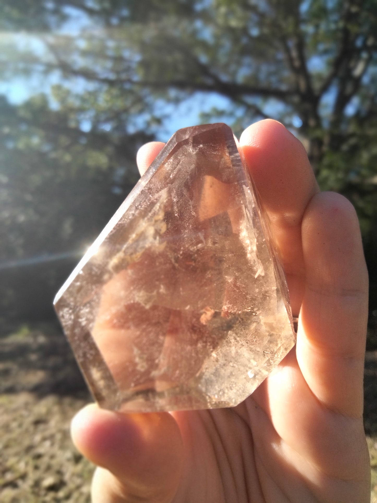 Smokey Quartz phantoms, rainbows, Freeform