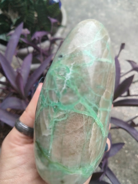 Green Moonstone Freeform LG garnerite stone