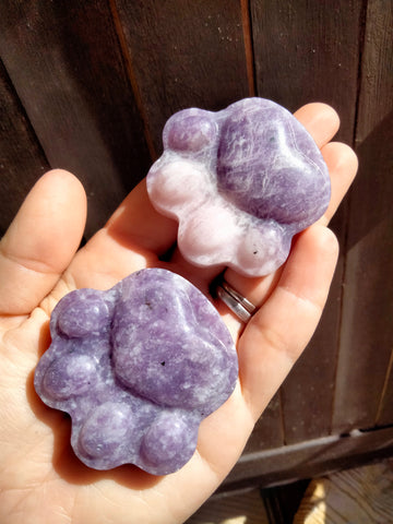 Lepidolite Bulldog Crystal Paw