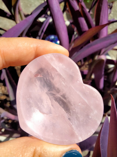 Pink Rose Quartz Crystal Heart Bowl