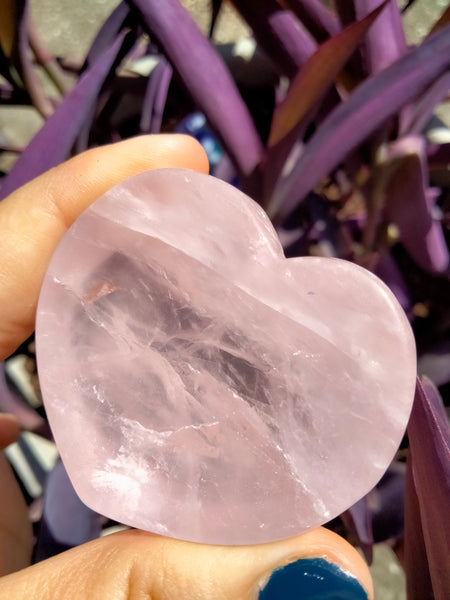 Pink Rose Quartz Crystal Heart Bowl