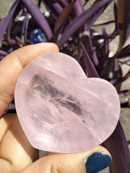 Pink Rose Quartz Crystal Heart Bowl