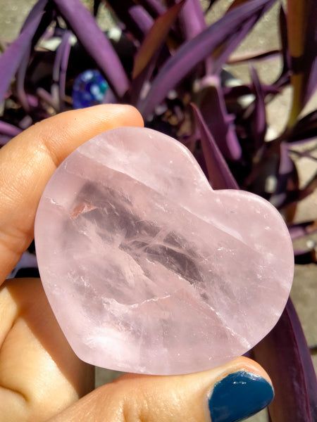 Pink Rose Quartz Crystal Heart Bowl