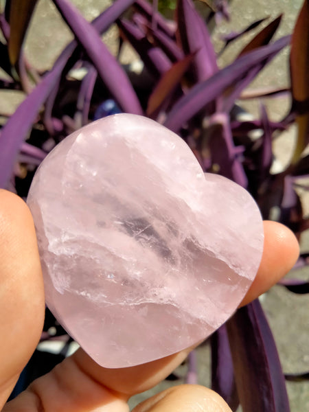 Pink Rose Quartz Crystal Heart Bowl