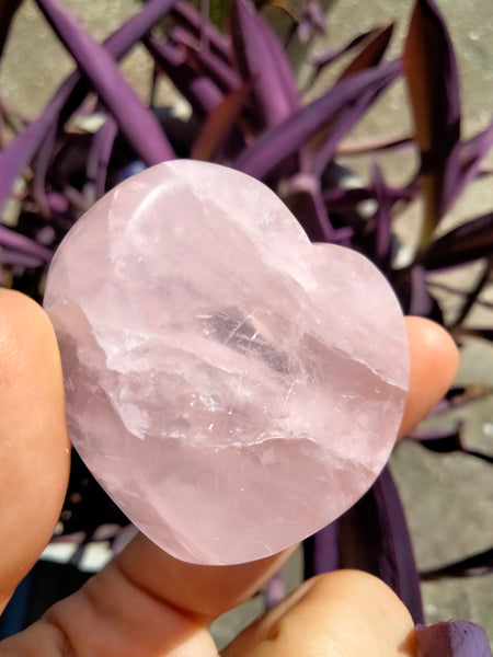 Pink Rose Quartz Crystal Heart Bowl