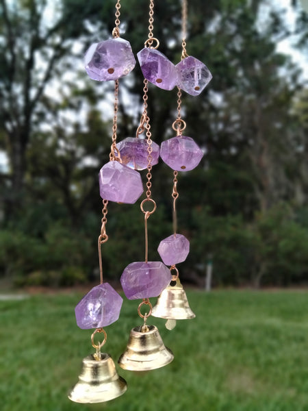 Sun & Flower Amethyst Crystal Charms with Belles for office rainbows