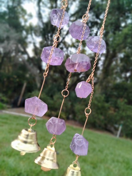 Sun & Flower Amethyst Crystal Charms with Belles for office rainbows