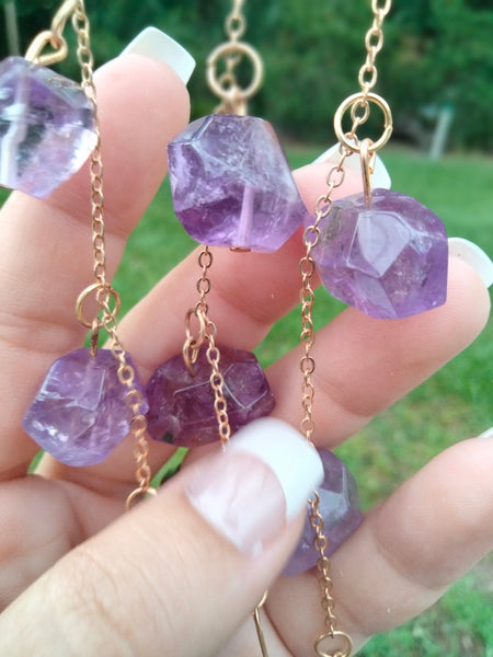 Sun & Flower Amethyst Crystal Charms with Belles for office rainbows