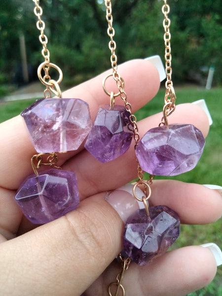 Sun & Flower Amethyst Crystal Charms with Belles for office rainbows