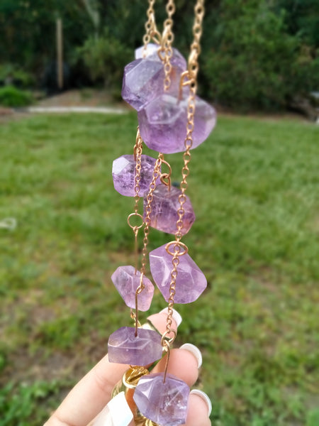 Sun & Flower Amethyst Crystal Charms with Belles for office rainbows