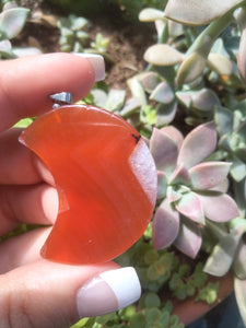 Carnelian Jasper moon pendent