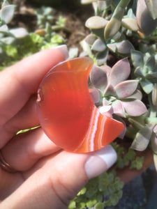 Carnelian Jasper moon pendent