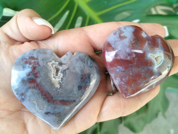 Chalcedony imfused Ocean JASPER heart