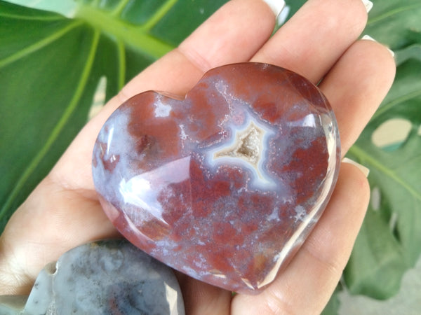 Chalcedony imfused Ocean JASPER heart