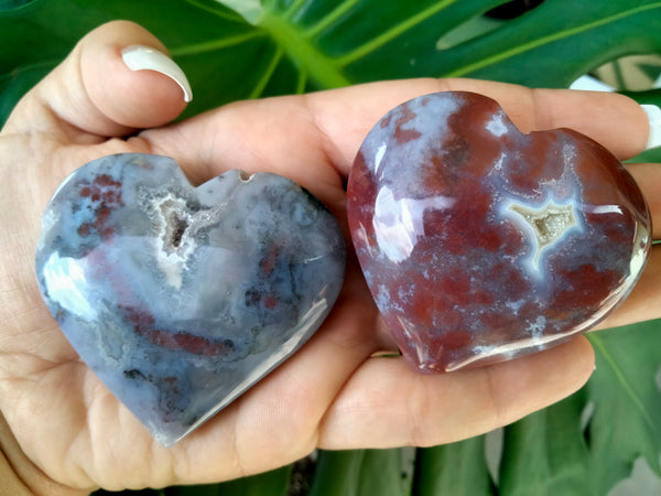 Chalcedony imfused Ocean JASPER heart