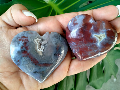 Chalcedony imfused Ocean JASPER heart