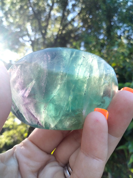 Rainbow fluorite Palm stones