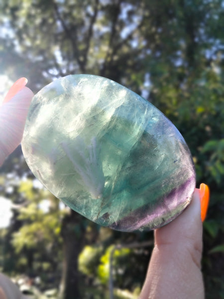 Rainbow fluorite Palm stones