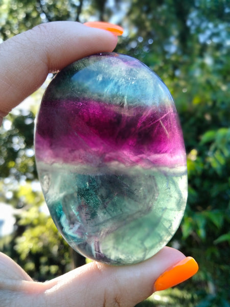 Rainbow fluorite Palm stones