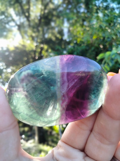 Rainbow fluorite Palmstone