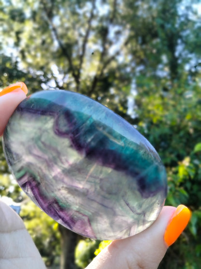 Rainbow fluorite Palmstone