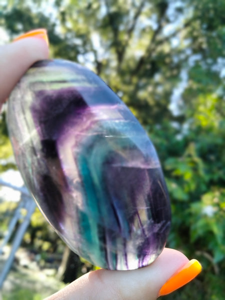 Rainbow fluorite Palm stones