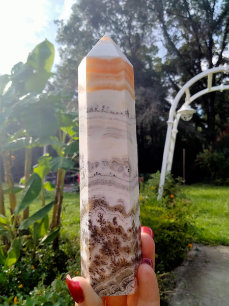 Dendritic Orange Calcite Tower