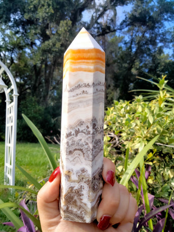 Dendritic Orange Calcite Tower