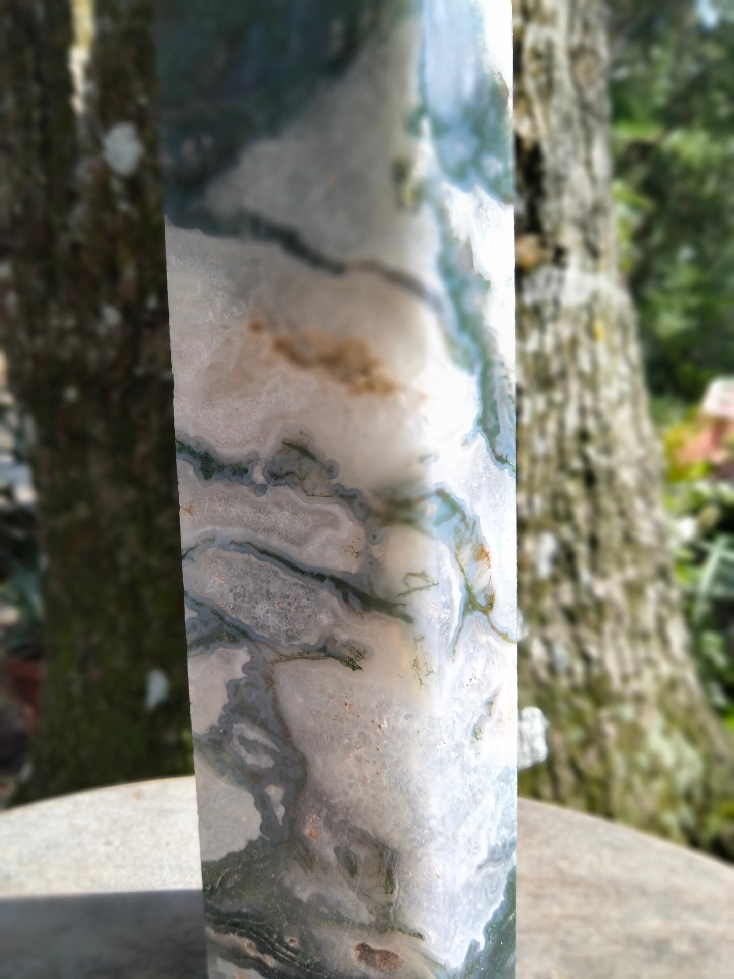 Moss Agate Tower several cave druzy