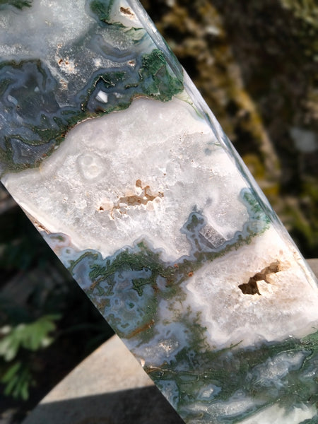 Moss Agate Tower several cave druzy