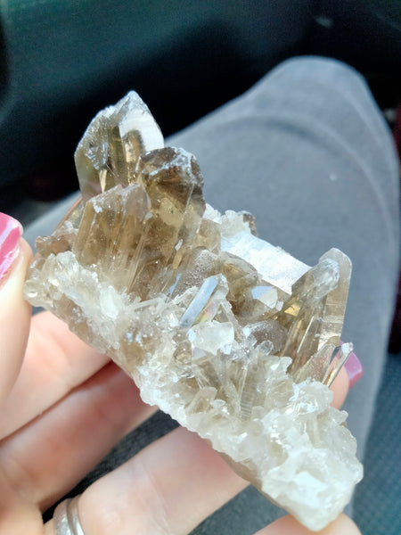 Smokey Citrine  Raw Cluster with azeztulite infusion