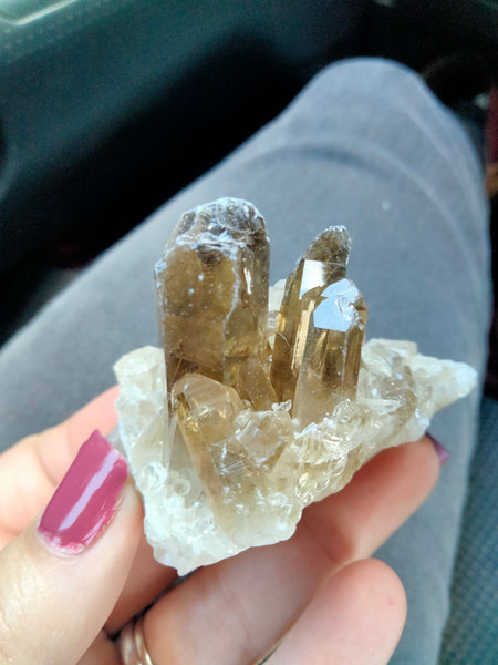 Smokey Citrine  Raw Cluster with azeztulite infusion