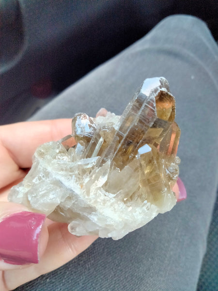 Smokey Citrine  Raw Cluster with azeztulite infusion