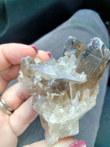 Smokey Citrine  Raw Cluster with azeztulite infusion