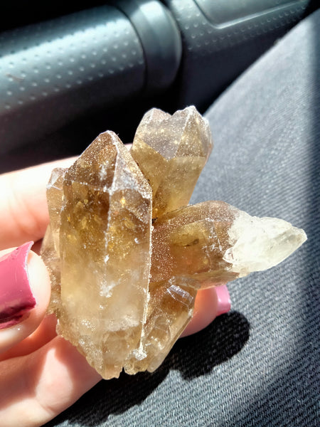 Smokey Citrine Raw Cluster with azeztulite infusion