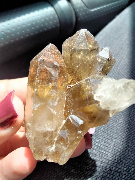 Smokey Citrine Raw Cluster with azeztulite infusion