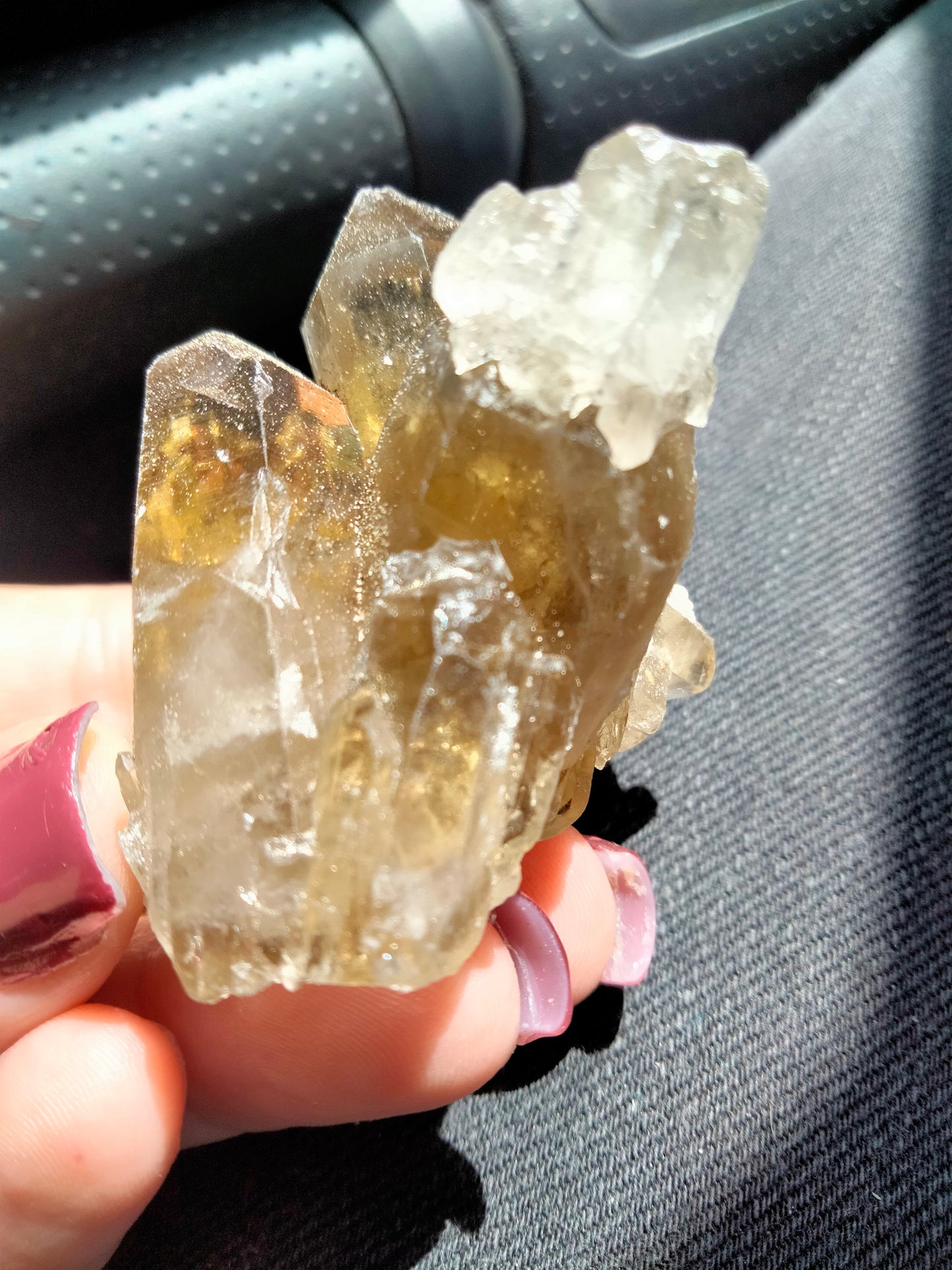 Smokey Citrine Raw Cluster with azeztulite infusion