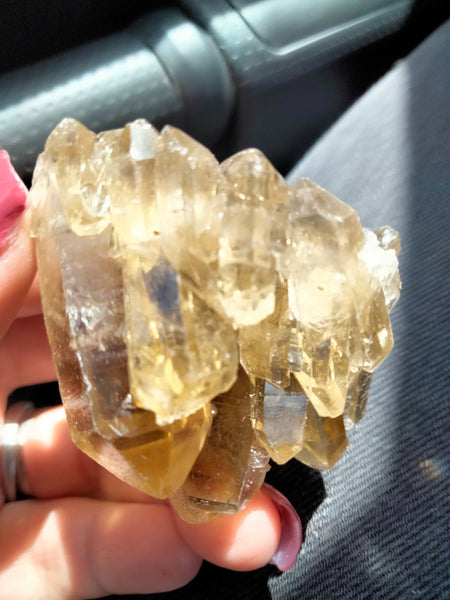 Smokey Citrine Raw Cluster with azeztulite infusion