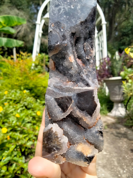 Sphalerite Dragon Druzy & Quartz Druzy Tower