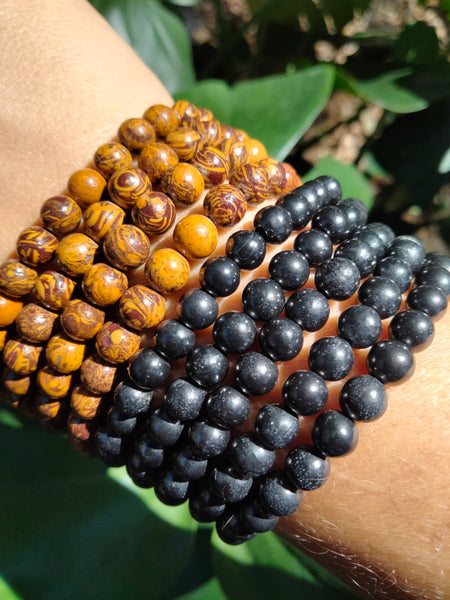 Mosaic Jasper & Shungite Crystal Bracelet