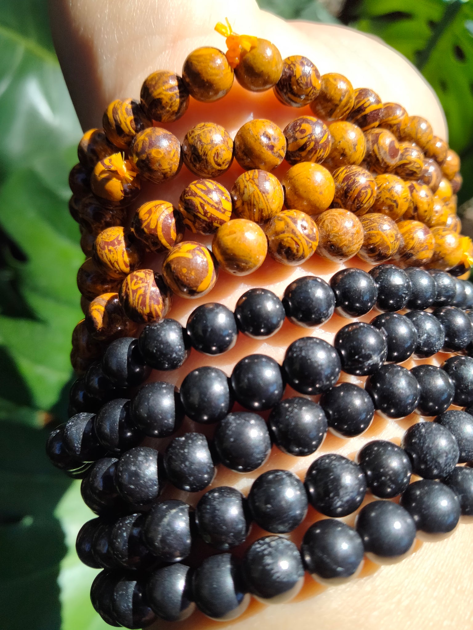 Mosaic Jasper & Shungite Crystal Bracelet